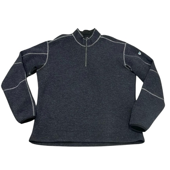 Kuhl men’s charcoal gray long sleeve wool blend thermo kore 1/4 zip XXL - Picture 1 of 7